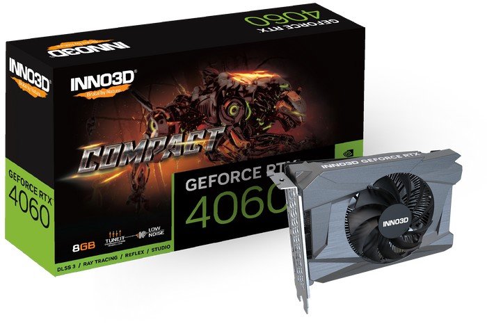 Видеокарта Inno3D GeForce RTX 4060 Compact N40601-08D6-173050N