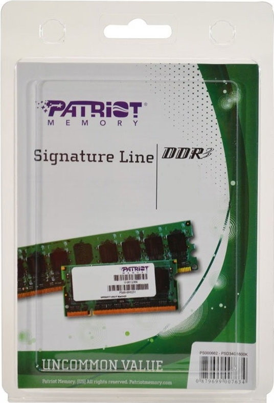 Оперативная память Patriot Signature 8GB DDR3 SO-DIMM PC3-12800 (PSD38G16002S)