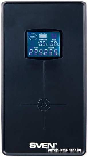 Источник бесперебойного питания SVEN Pro+ 1500 (LCD, USB)