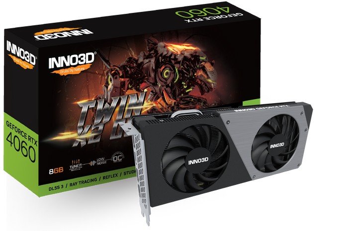 Видеокарта Inno3D GeForce RTX 4060 Twin X2 OC N40602-08D6X-173051N