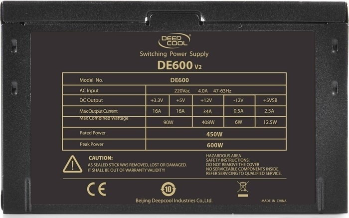 Блок питания DeepCool DE600 v2 DP-DE600US-PH