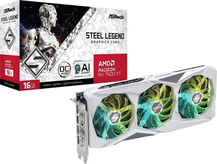 Видеокарта ASRock Radeon RX 7600 XT Steel Legend 16GB OC RX7600XT SL 16GO