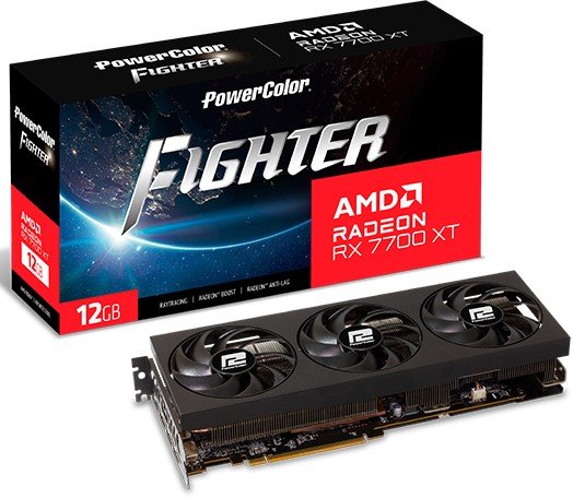 Видеокарта PowerColor Fighter Radeon RX 7700 XT 12GB GDDR6 RX 7700 XT 12G-F/OC