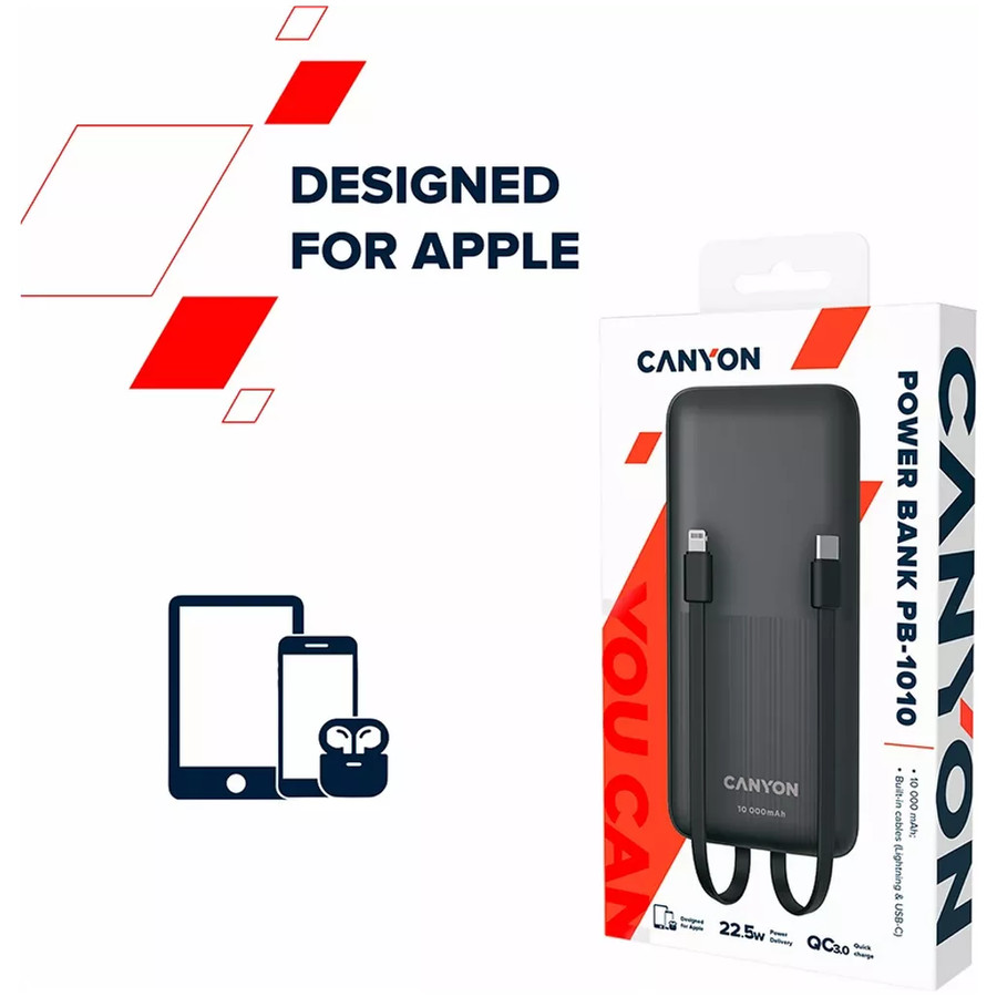 Внешний аккумулятор Canyon PB-1010 10000mAh (черный)