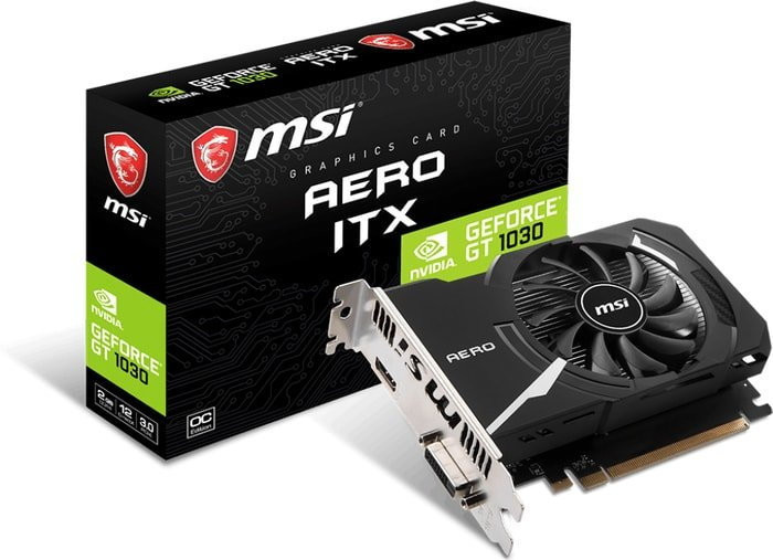 Видеокарта MSI GeForce GT 1030 Aero ITX OC 2GB DDR4